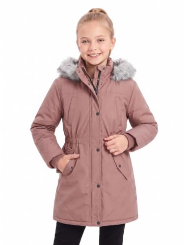 SOLOCOTE Girls Winter Jacket Fleece Lined Water-Resistant Warm Coat at Amazon