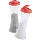 Tupperware Large Hourglass Salt and Pepper Shakers 6 Inch Guava Pink
