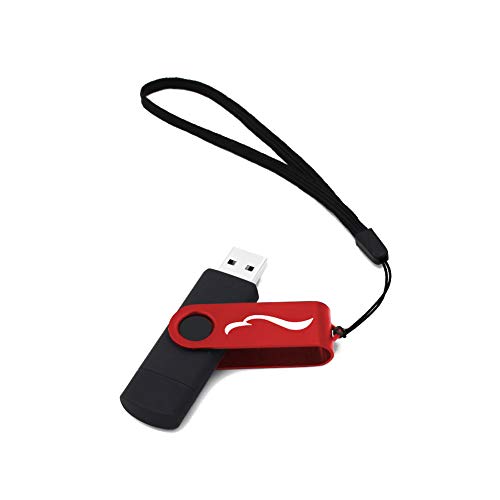 USB Flash Drive 64GB OTG Pen Drive for Android Phones, Techkey Memory Stick Thumb Drive for Tablets, Jump Drive Pendrive for PCs, Black&Red