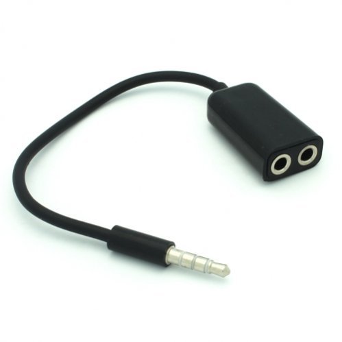 ANRANK AK1235ASB Black 3.5mm Audio Y Splitter Cable Cord Plug Speaker Headphones for Smartphones iPhones iPads iPods Tablets MP3 players Laptops