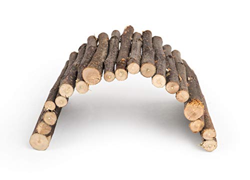 andwe Apple Twig Ladder Wooden Fun Bridge for Hamster Rats Sugar Gliders Mice Gerbils - Pet Cage Toys Habitat Decor