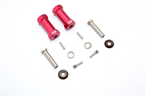 Axial RR10 Bomber Upgrade Parts Aluminum Wheel Hex Adapters 29mm Width (Use For 4mm Thread Wheel Shaft & 5mm Hole Wheel) - 1Pr Set Red
