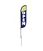 LookOurWay Feather Flag Pole Kit - 7 Feet Tall Advertising Banner with Fiberglass Pole Set and Ground Spike for Business Promotion - Open Flags - Now Open Blue & Yellow