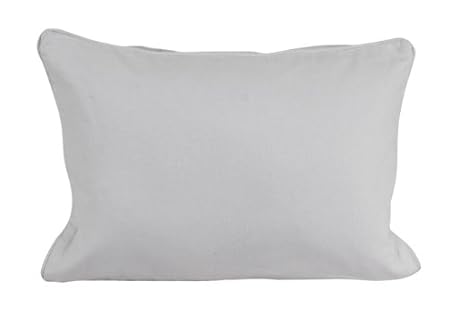 Homescapes dekorative Kissenhülle Plain Colour, grau, 30 x 50 cm, Kissenbezug mit Reißverschluss aus 100% reiner Baumwolle