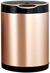 Hualieli Smart Trash Can with 360° Sensor Switch Automatic Intelligent Round Sensor Bin Stainless Steel Full Sealing Non-Slip Bottom Storage Bucket, 6/8/12L