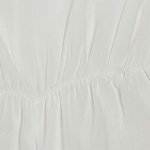 Women's Casual Jumpsuit Romper, Knot Front Spaghetti Strap Sleeveless Wide Leg Long Pant Playsuit White
