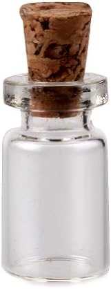 Sealike 25 Pcs 18x10mm Clear Transparent Miniature Wishing Bottle Mini Glass Jars with Cork Stoppers Small Glass Bottles for Wedding favors
