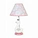 Lambs & Ivy Swan Lake Lamp with Shade and Bulb, Pink/White/Grey