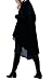 R.Vivimos Womens Ruffled Asymmetric Long Velvet Blazers Coat Casual Jackets Medium Black