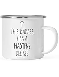 Andaz Press 11oz. Graduation Stainless Steel Campfire Coffee Mug Gift, This Badass Has a Masters Degree, Arrow Graphic, 1-Pack, Includes Gift Box