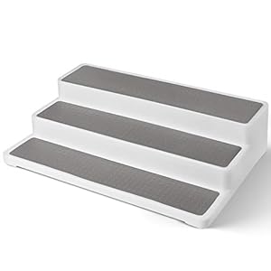 Semlos Inside Cupboard Spice Rack Organizer, 3 Tiered Free Standing Seasoning Shelf Spice Stand, Non-Slip Cupboard…