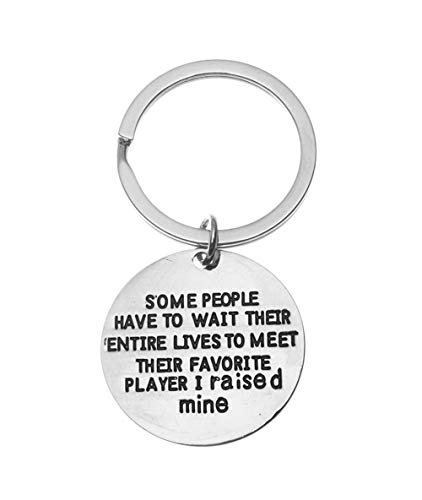 Infinity Collection Sport Mom or Dad Keychain- Some People Have to Wait Their Entire Lives to Meet Their Favorite Player, I Raised Mine. Gift for Football, Baseball, Soccer & Basketball Parents