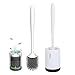 ESTTOP Toilet Brush and Holder, Bathroom Toilet Bowl Brush Set, Silicone Toilet Cleaning Brush Kit with Soft Bristle (White)