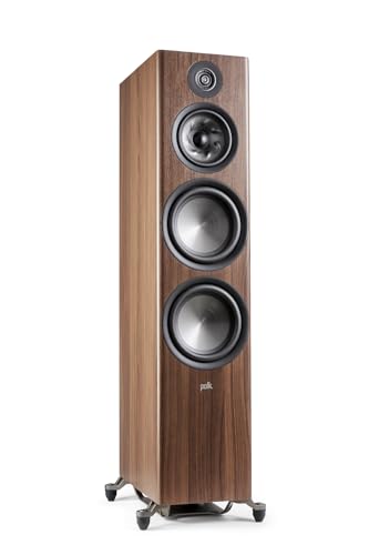 Photo 1 of Polk Audio Reserve Series R700 Tower Speaker, 1" Tweeter, a 6.5" Woofers & Dual 8" Long-Throw Drivers, Hi-Res Certified, Dolby Atmos & IMAX Enhanced for Dynamic Home Theater Audio, Walnut Brown