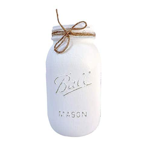 White Painted Quart Size Ball Mason Jar, 32 oz