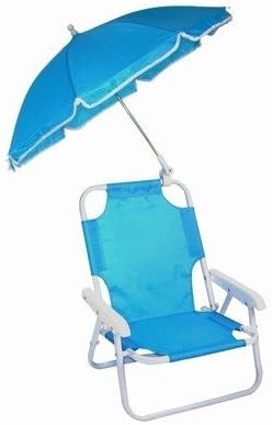 Silla De Playa Con Sombrilla Para Ninos Color Azul Amazon Es Jardin