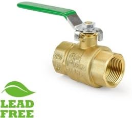 1" NPT Threaded Brass Ball Valve, Full Port (Lead-Free) - Pack of 10