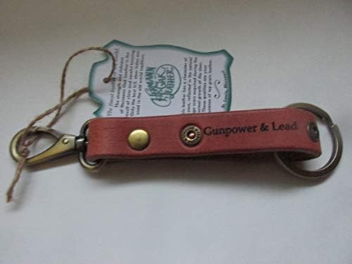 Gunpowder and Lead Shotgun Shell Leather Key Chain Handmade