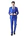 AK Beauty Men's 3 Piece Two Buttons Royal Blue Suit (Jacket+Pants+Vest) Wedding Suits for Men (XL)