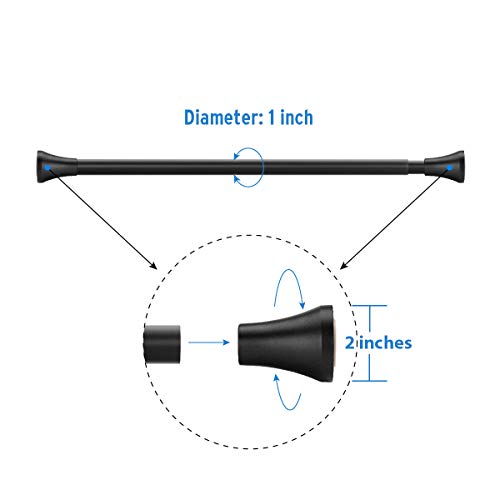 AmazerBath Black Shower Curtain Rod 4272 Inches Adjustable Tension