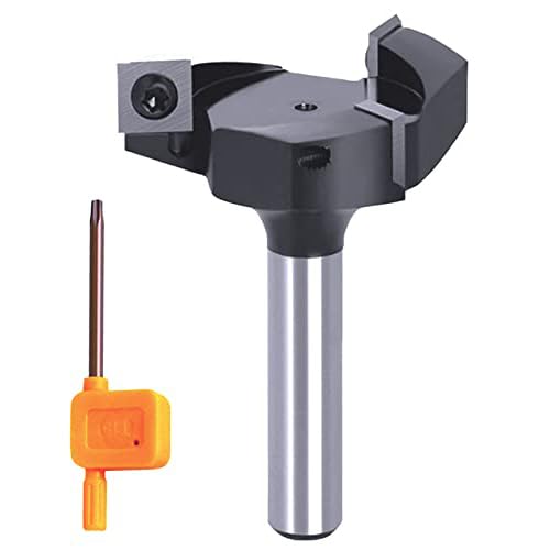 Sinoprotools Spoilboard Surfacing Router Bits 12mm Shank,3 Flute Wood Planer Bit,Slab Flattening & Rabbeting Flycutter Router Bit Planing Bit
