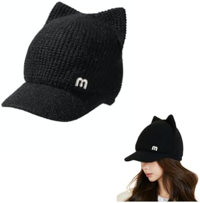 Women White Winter Wool Cat Rabbit Ears Soft Beanie Slouchy Baseball Cap Cute Hat for Women Winter Wool Cat Rabbit Ears Soft Beanie  main image 4