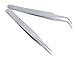 2 Nail Art Tweezers Curved Straight Pointed Ongles (silver)