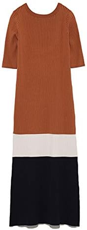 Amazon Co Jp ミラオーウェン ワンピース 背中空き半袖リブニットワンピース レディース Mix 日本 0 日本サイズ7 号相当 服 ファッション小物