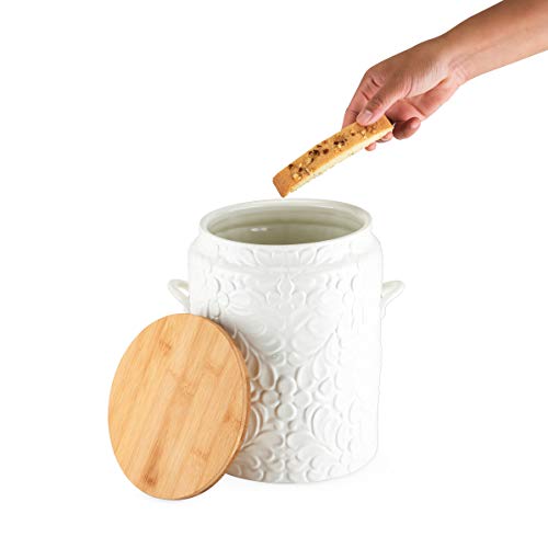 Twine Pantry Textured Ceramic Cookie Jar, White