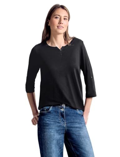 Cecil 313172 Fenja, T-Shirt Femme, Noir (Black 10001), Large
