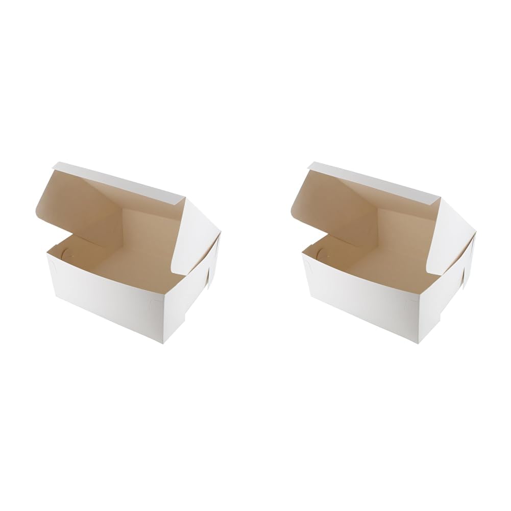 Culpitt Bakery Box, 7" x 7", White Folding Box For Cake, Cookies, Sandwiches, Cake Slices, Pastries, Take Aways, And Soaps, Gift Boxes - 20 Pack