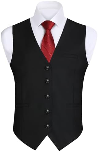 Chaleco Formal Sin Mangas Para Hombre – Cuello En V, Color Sólido, Clásico Y Versátil, Ideal Para Bodas Y Ocasiones De Negocio En Tallas Grandes