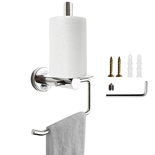 2 in 1 Toilet Paper Holder and Towel Rack, SUS304 Stainless Steel