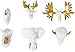 U Brands Animal Head Push Pins, White & Gold, Pack of 6 (099U0624)