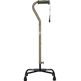 Hugo Mobility Adjustable Quad Cane for Right or Left Hand Use, Cocoa, Large Base