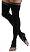 Lace Poet Black Yoga/Sleep Thigh-High Toeless Compression Socks