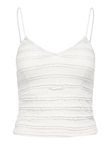 ONLY Onlgayle S/L Cropped Top Box JRS, Cloud Dancer, M
