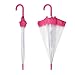 Rainbrace Transparent Bubble Umbrella Auto Open, Fashion Dome Shape with Color Trim(Pink)