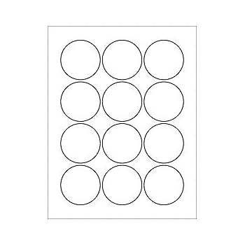 Amazon.com : (6 SHEETS) 72 2-1/4" ROUND CIRCLE WHITE STICKERS FOR ...