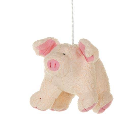 2 Pack of Pink Pigs Crib Mobile Attachments | Hanging Plush Animal Decorations for Baby Girl or Boy Playpen or Crib | Accessories for Use with Mobile Hanger Sold Separately