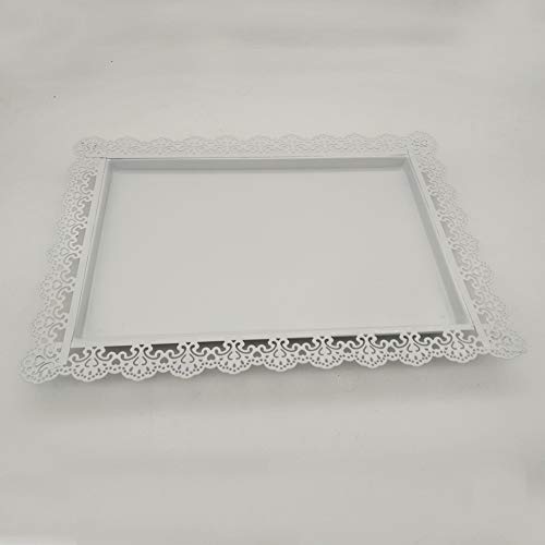 Rectangle Cupcake Stand Set of 3 Iron Cake Holder Dessert Candy Display for Wedding Birthday Party Baby Shower Bar White - Thumbnail 2