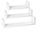 Halter Floating Shelves Wall Mounted for Home Decor Storage, Set of 3, White Wood