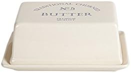 Fairmont and Main Earthenware 'Grocer' Hand Decorated Butter Dish