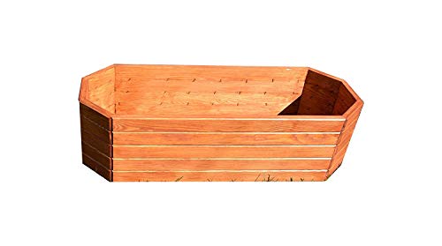 NEU Pflanzkasten aus Holz TOP Pflanzkübel Garten Terrasse fertig montiert D12 Hellbraun (90 cm)