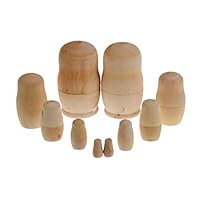 Dartphew Creative Toys Handmade DIY Blank Wooden Nesting Doll Blank Unpainted DIY Handicraft 5/Set Set Wonderful Gift for Kids Child Adult Improve Hands-on Ablity Creativation Artistic Accomplishment