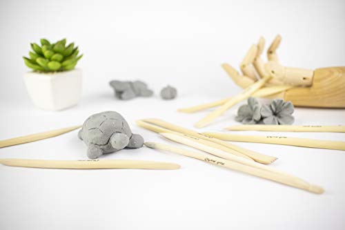 Mont Marte Modellier-Werkzeug aus Holz â 10 Doppelseitige Sculpting Werkzeuge in verschiedenen Formen â Ideal für das Bearbeiten von Ton – Bild 3
