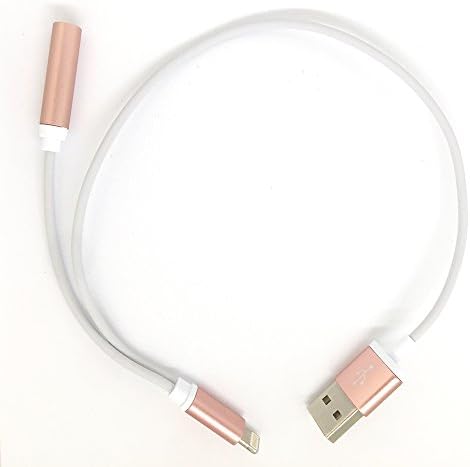 2 in 1 USB Charging line and 8pin Audio Adapter Converter Headset Transfer Lightning for 3.5mm for iPhone7 iPhone 7 Plus iPad (Rosegold)