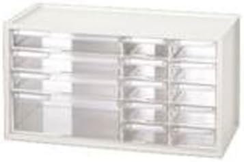 Jameco Benchpro GPB910-WHT Storage Cabinet, 14-Drawer Component, 7.0" D x 17.625" W x 9.75" H