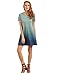 ROMWE Women's Tunic Swing T-Shirt Dress Short Sleeve Tie Dye Ombre Dress Green Small