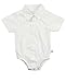 RuggedButts Baby/Toddler Boys White Dobby Short Sleeve Button up Bodysuit